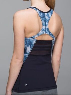 XS Lululemon Mesh With Me Tank Navy Blue